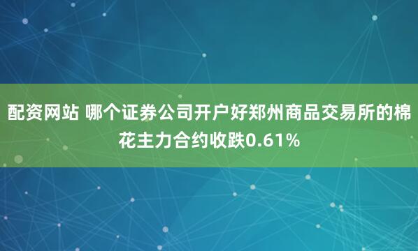 配资网站 哪个证券公司开户好郑州商品交易所的棉花主力合约收跌0.61%