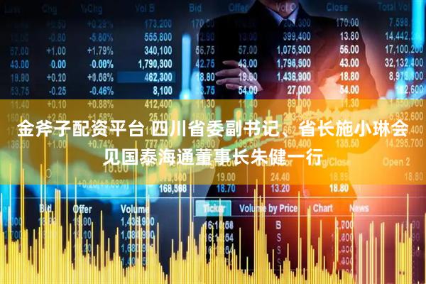 金斧子配资平台 四川省委副书记、省长施小琳会见国泰海通董事长朱健一行