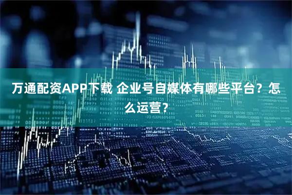 万通配资APP下载 企业号自媒体有哪些平台？怎么运营？